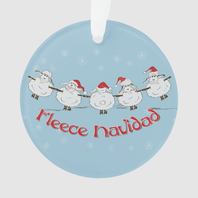 Adorable FUNNY Fleece Navidad Christmas Sheep Ornament (Vorderseite)