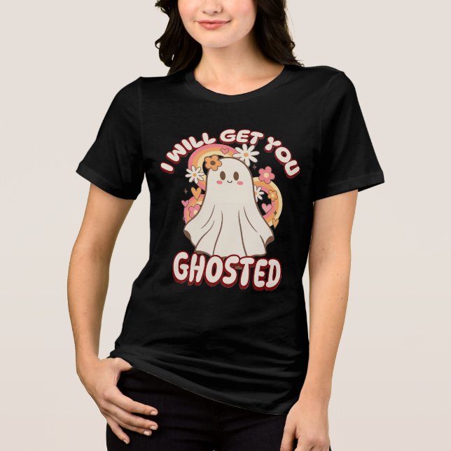 Adorable Funny Ghost - Niedliches Valentine Ghost Tri-Blend Shirt (Vorderseite)