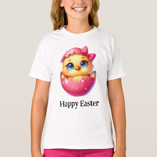 Adorable Funny Niedlich Oaster Baby Chick Pink Egg T-Shirt (Vorderseite)