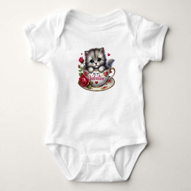 Adorable Fur Baby Valentines Strampler (Vorderseite)