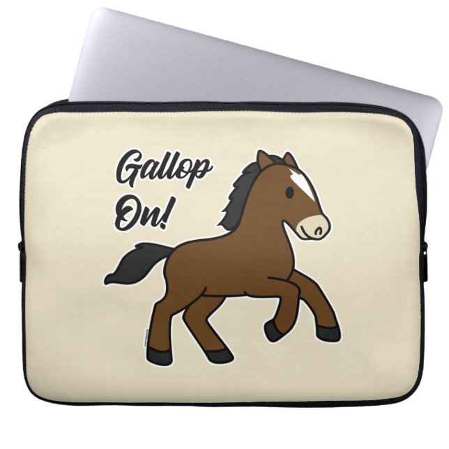 Adorable Gallop On! Happy Foal Kawaii Horse Design Laptopschutzhülle (Vorderseite)
