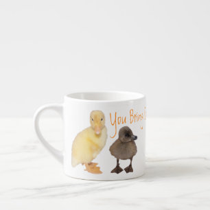 Adorable gelbe und graue Duckling-Fotos Espressotasse