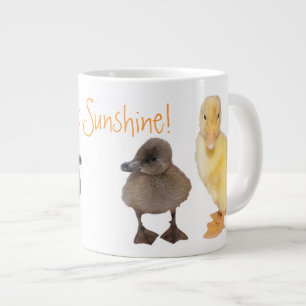 Adorable gelbe und graue Duckling-Fotos Jumbo-Tasse