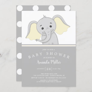 Adorable Gender Neutral Elephant Baby Dusche Einladung