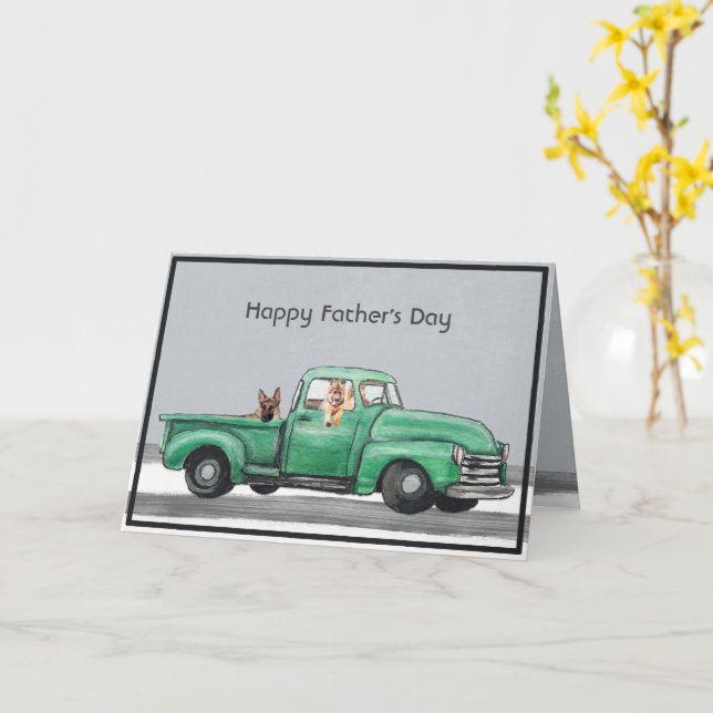Adorable German Shepherd Father's Day Card Karte (Gelbe Blume)