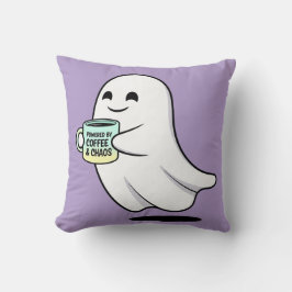 Adorable Ghost Cute Halloween Illustration Kissen