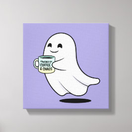 Adorable Ghost Cute Halloween Illustration Leinwanddruck