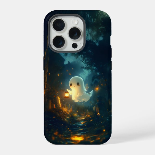 Adorable Ghost Lantern Halloween iPhone Case Hülle (Rückseite)