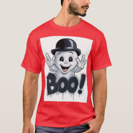Adorable Ghost mit Bowlerhut und 'BOO'! Graffiti T-Shirt