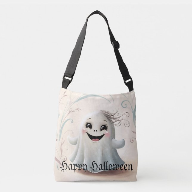 Adorable Ghosting Friend Halloween DesignTote Tragetaschen Mit Langen Trägern (Vorderseite)
