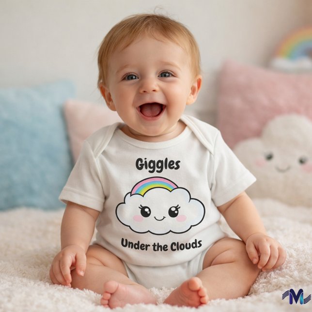 Adorable "Giggles Under Clouds" Bodysuit Baby Strampler (Von Creator hochgeladen)