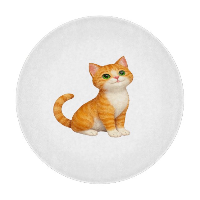 Adorable Ginger Kitten Throw Pillow Schneidebrett (Vorderseite)