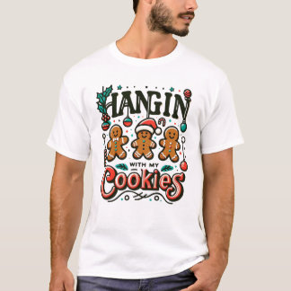 Adorable Gingerbread Christmas Graphic Holiday Art T-Shirt