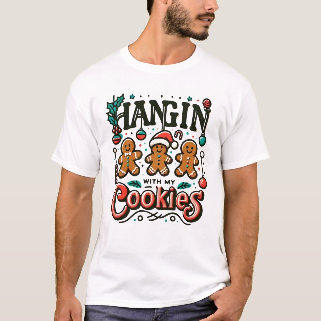Adorable Gingerbread Christmas Graphic Holiday Art T-Shirt (Vorderseite)