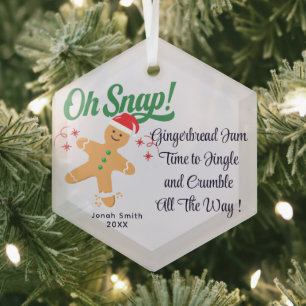 Adorable Gingerbread Man Ornament - Custom Holiday Aus Glas