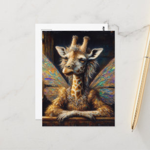 Adorable Giraffe Fairy Postkarte