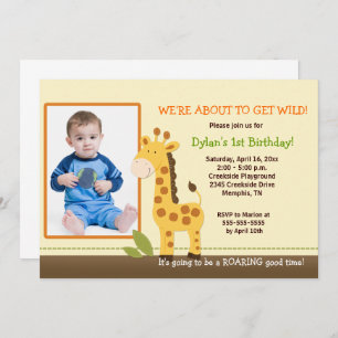 Adorable Giraffe *FOTO* Geburtstag 12x18 Einladung