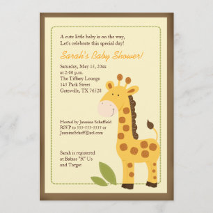 Adorable Giraffe Jungle 12x18 Baby Dusche Einladun Einladung