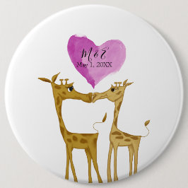Adorable Giraffe Lovers Button