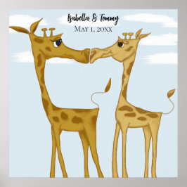 Adorable Giraffe Lovers Poster