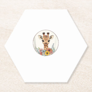 Adorable Giraffe mit Blume Untersetzer
