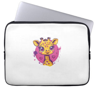 Adorable Giraffe mit Herz-Cartoon-Liebe Laptopschutzhülle