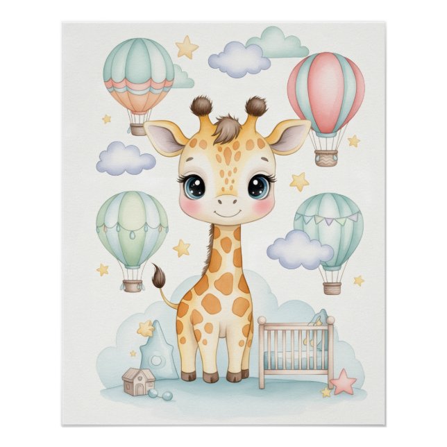 Adorable Giraffe Nursery Room Poster.  Poster (Vorderseite)
