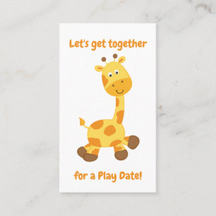 Adorable Giraffe Playdate Telefonnummerkarte