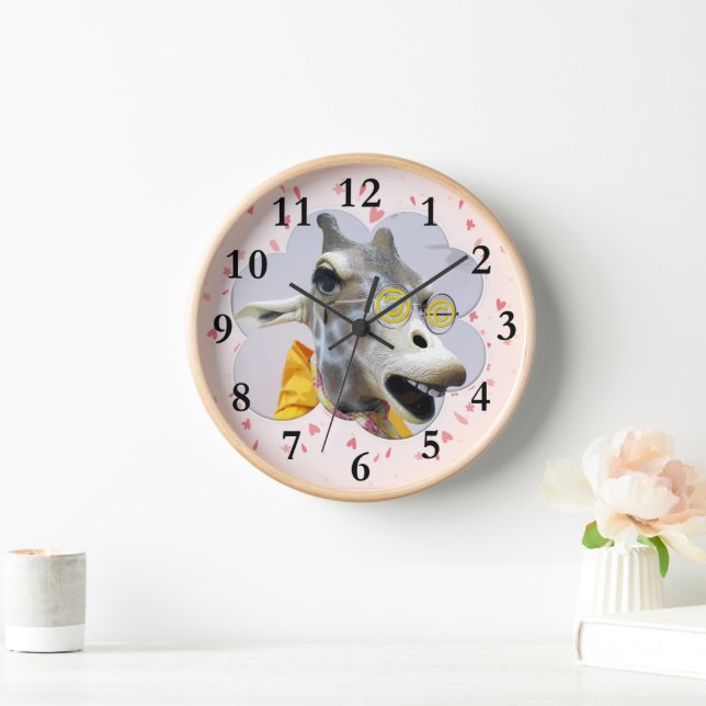 Adorable Giraffe Wall Clock! Uhr (Zuhause)