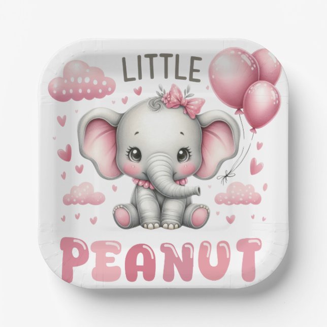 Adorable Girl Little Peanut Paper Plate Pappteller (Vorderseite)