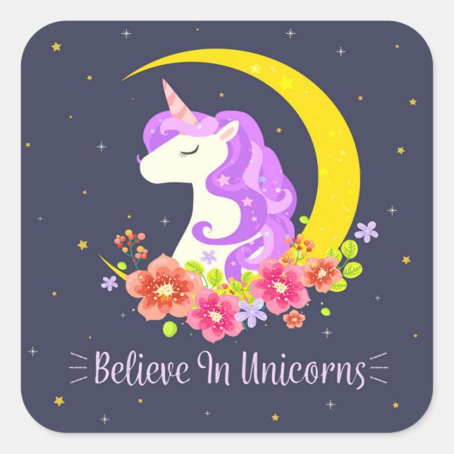 Adorable Glaube an Unicorns Sticker Siegel (Vorderseite)