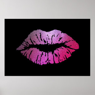 Adorable Glitterie Lips, Kiss Poster