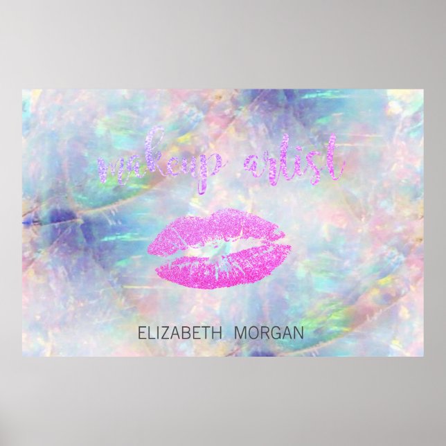 Adorable Glittery Lips, Kiss, Makeup artist Opal Poster (Vorne)