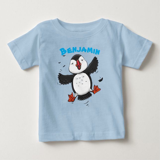 Adorable, glückliche Puffsillustrierung des Cartoo Baby T-shirt (Vorderseite)