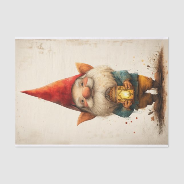 Adorable Gnome mit dem besten Hut! Seidenpapier (Vorderseite)