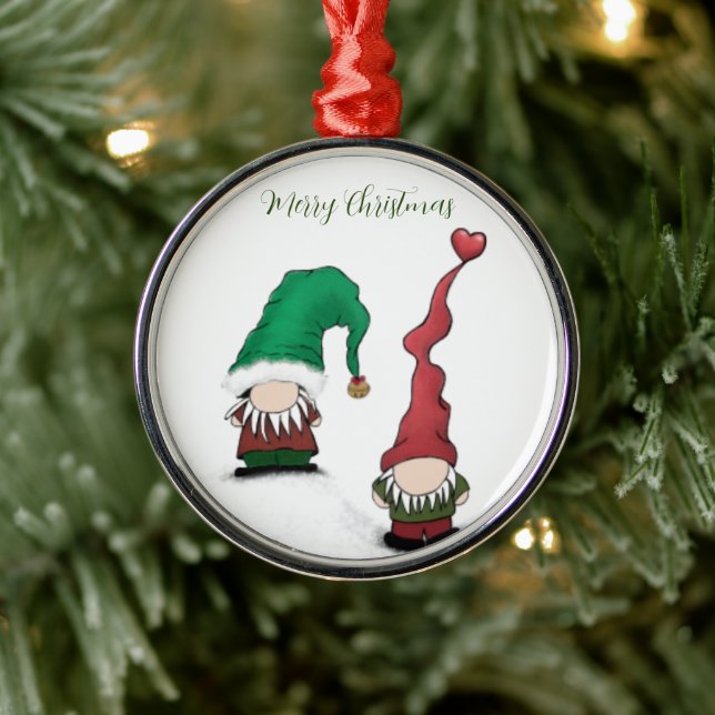 Adorable Gnome Posse Ornament Aus Metall (Baum)