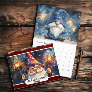 Adorable Gnomes 2026 Zwei Seiten groß Kalender