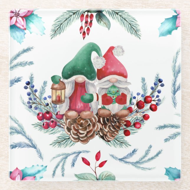 Adorable Gnomes Glasuntersetzer (Vorderseite)