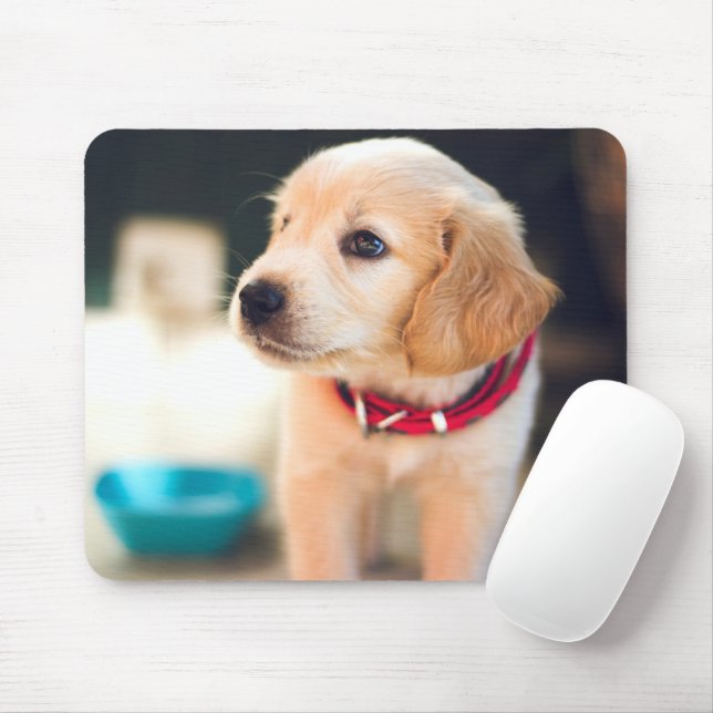 Adorable Golden Retriver Puppy Mousepad (Mit Mouse)