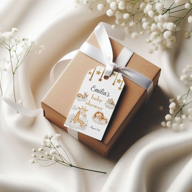 Adorable Golden Starry Animals Babydusche Geschenkanhänger (Von Creator hochgeladen)