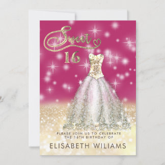 Adorable Goldkleid charmante glittery ombre invit Einladung