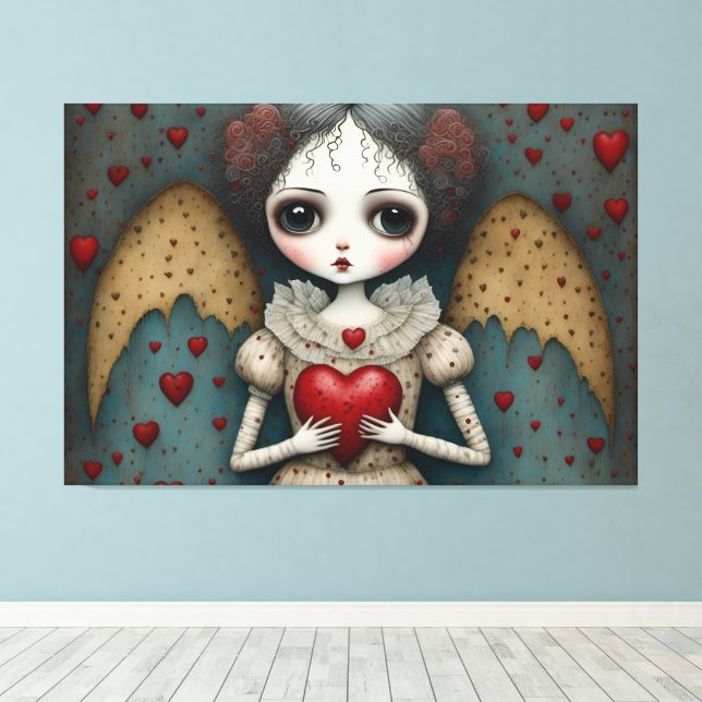 Adorable Gothic Valentine Doll Leinwanddruck (Insitu (Holzboden))