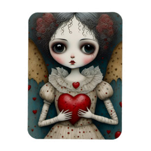 Adorable Gothic Valentine Doll Magnet