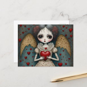 Adorable Gothic Valentine Doll Postkarte