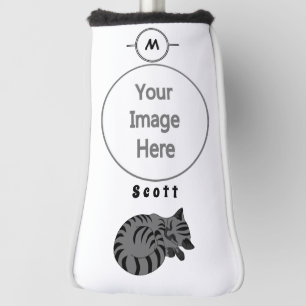 Adorable Grau Tabby Kitten Schlafennacht Markierun Golf Headcover