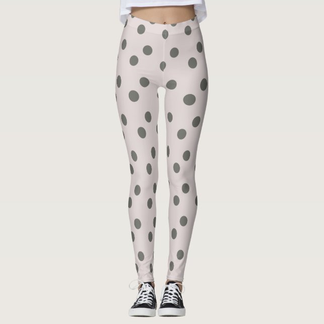 Adorable graue Punkte Frauen Leggings (Vorderseite)