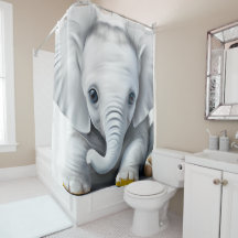 Adorable Gray Baby Elephant