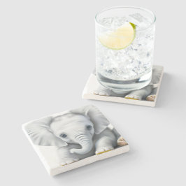 Adorable Gray Baby Elephant Steinuntersetzer