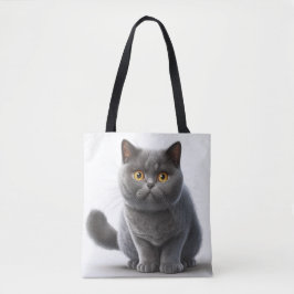 ADORABLE GRAY BRITISH SHORTHAIR CARTOON CAT