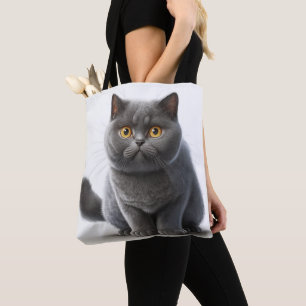ADORABLE GRAY BRITISH SHORTHAIR CARTOON CAT